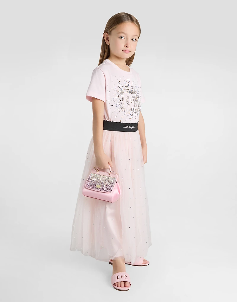 Tulle skirt with rhinestone embellishment