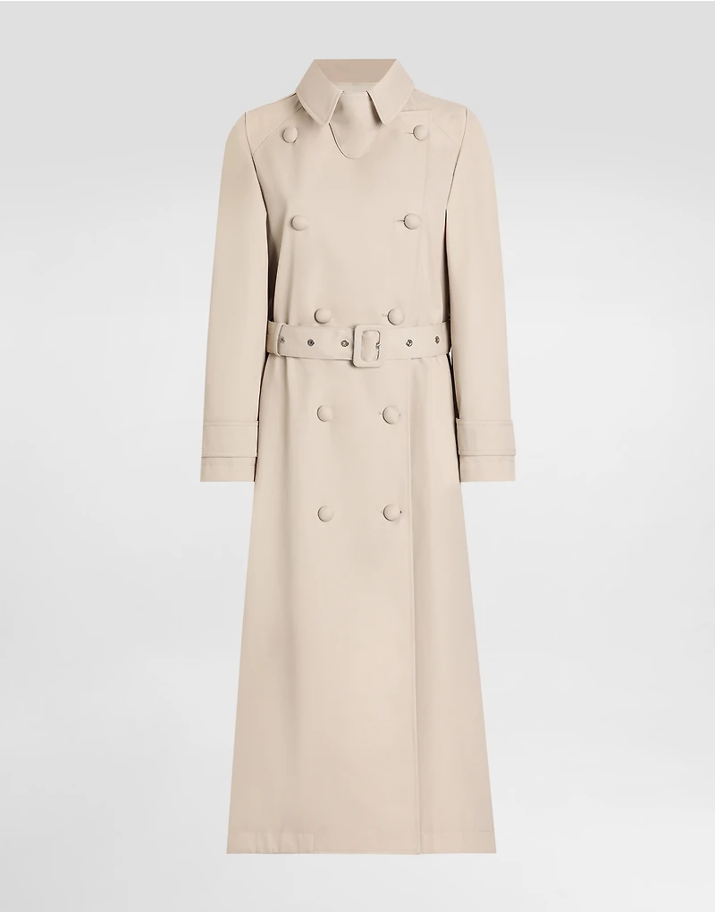 Cotton drill trench coat