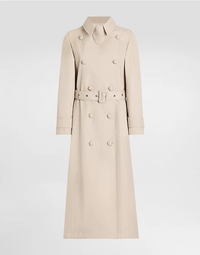 Cotton drill trench coat