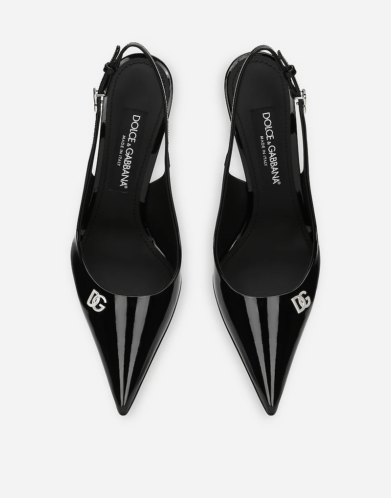 Patent leather slingbacks