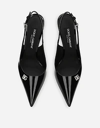 Patent leather slingbacks