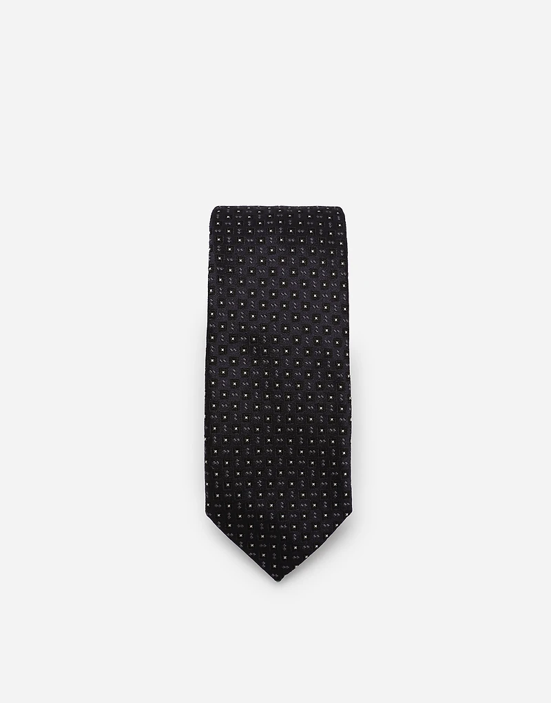 Silk jacquard tie with DG logo