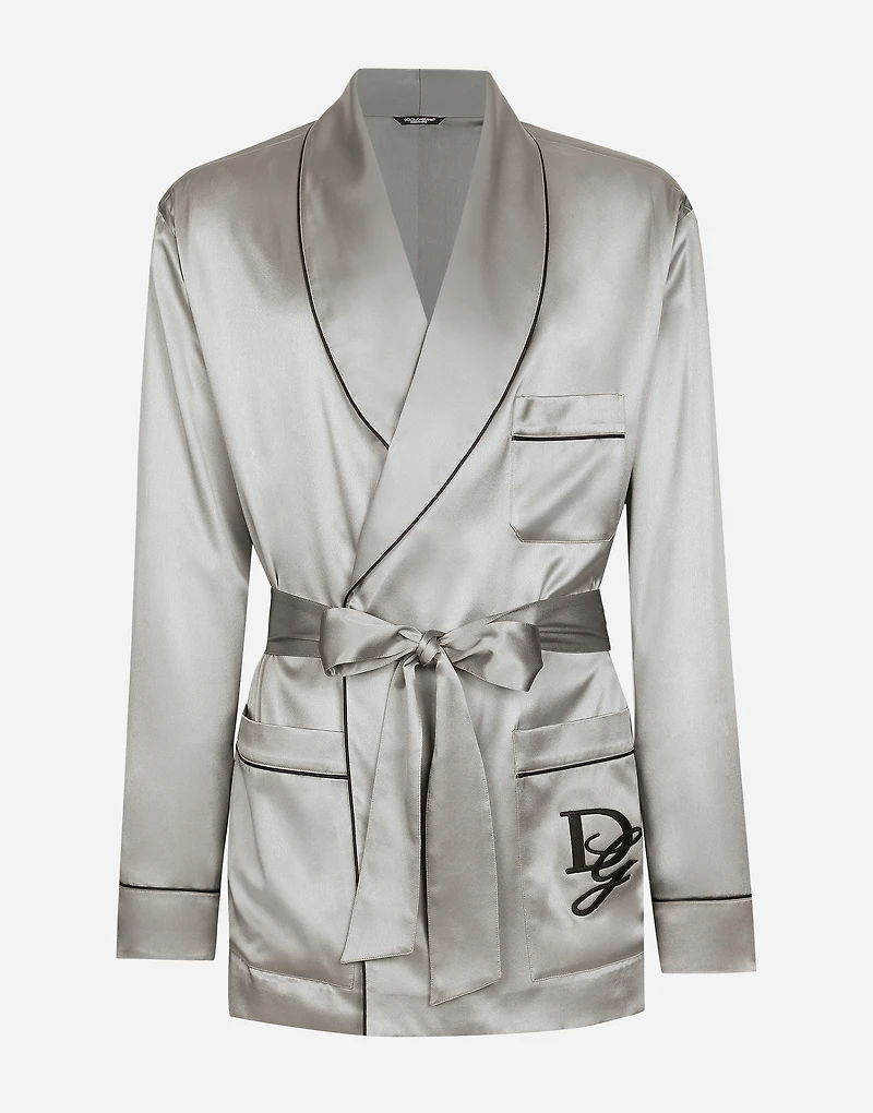 Silk satin robe
