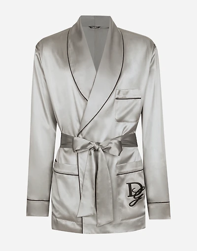 Silk satin robe