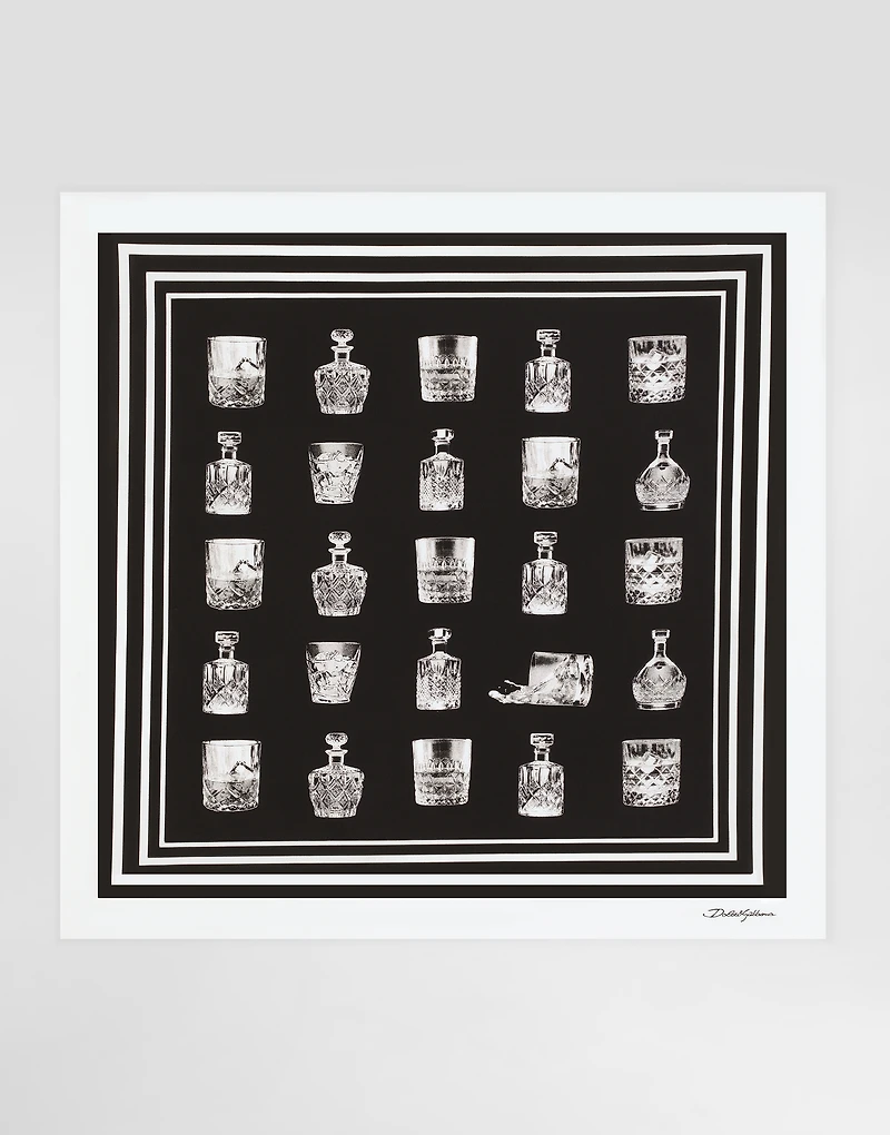 Silk scarf with liquor print