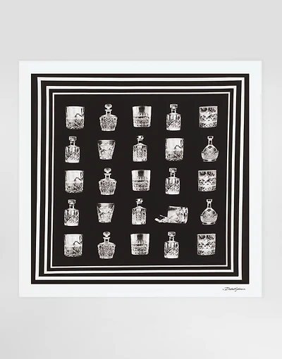 Silk scarf with liquor print