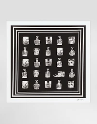 Silk scarf with liquor print
