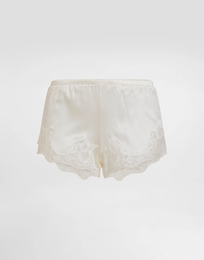 Shorts satin with lace