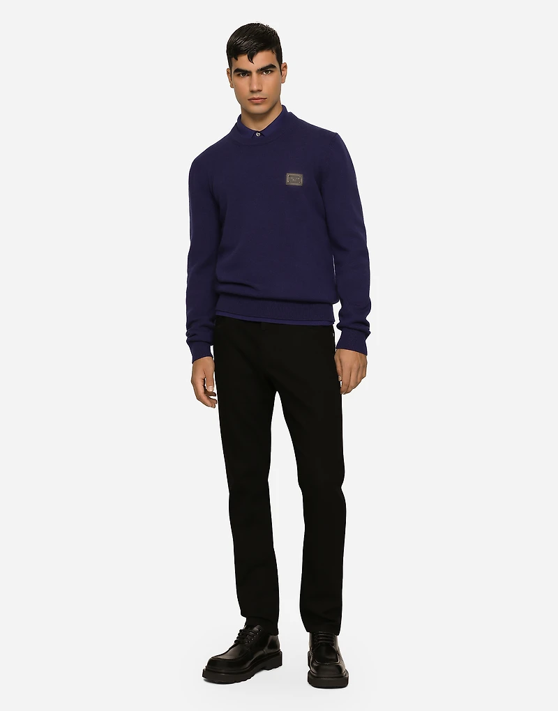 Wool and cashmere round-neck sweater