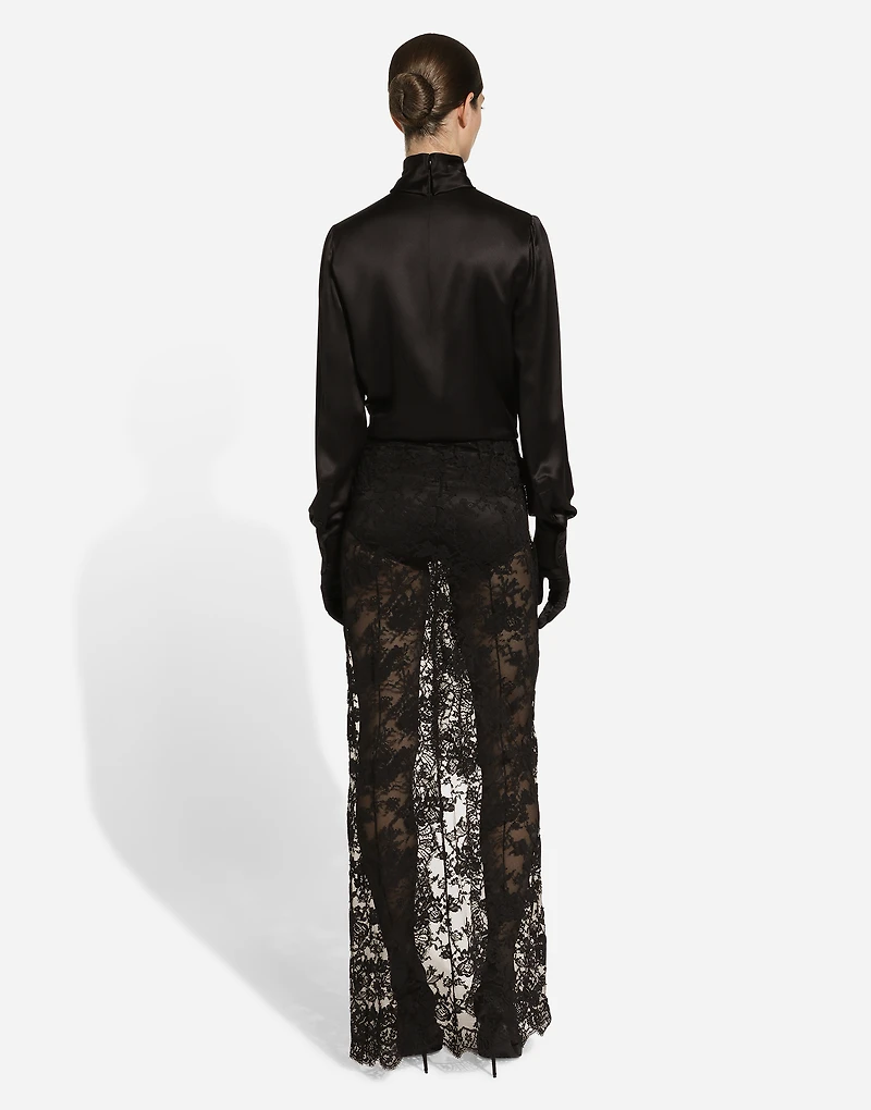 Long Chantilly lace skirt