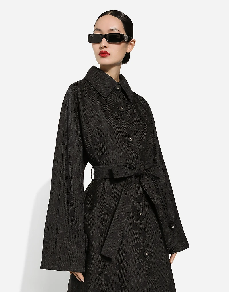Quilted jacquard trench coat with DG logo