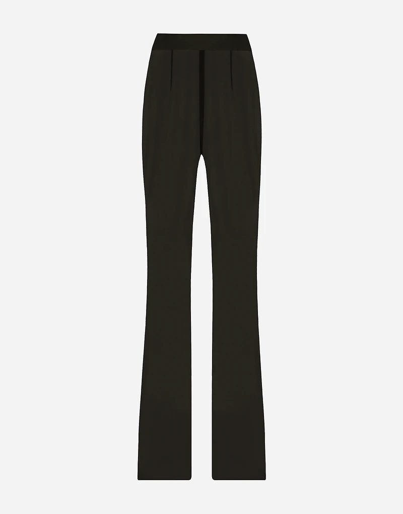High-waisted flared chiffon pants