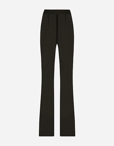 High-waisted flared chiffon pants
