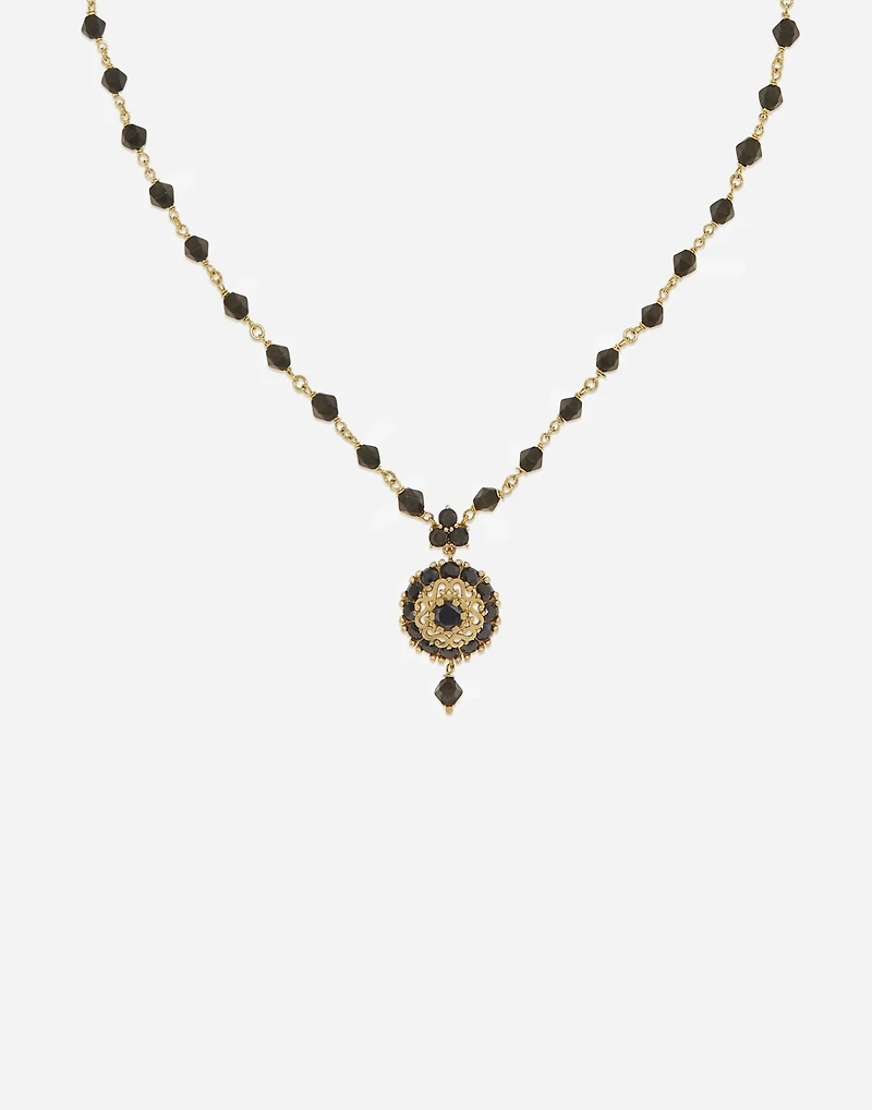 Sicily Necklace 18-carat yellow gold, black jades and black sapphires