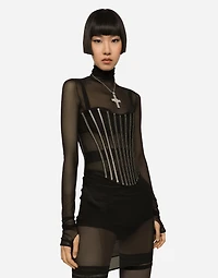 KIM DOLCE&GABBANA Tulle corset belt with boning