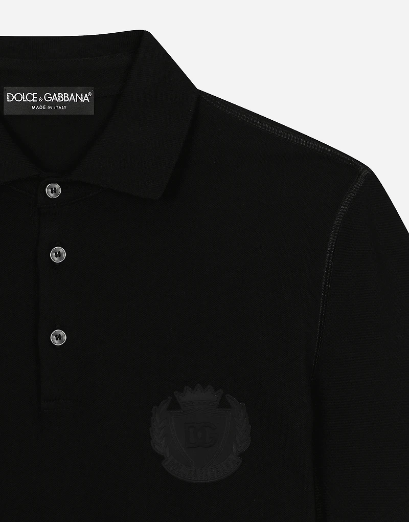 Cotton polo-shirt with DG logo embroidery