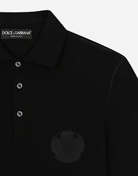 Cotton polo-shirt with DG logo embroidery