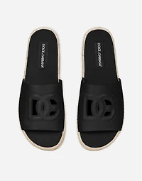 Calfskin espadrille sliders