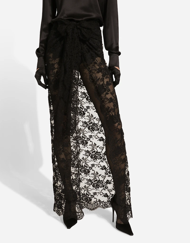 Long Chantilly lace skirt