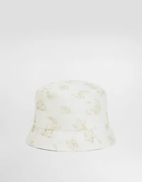 Fabric bucket hat with moon and stars print
