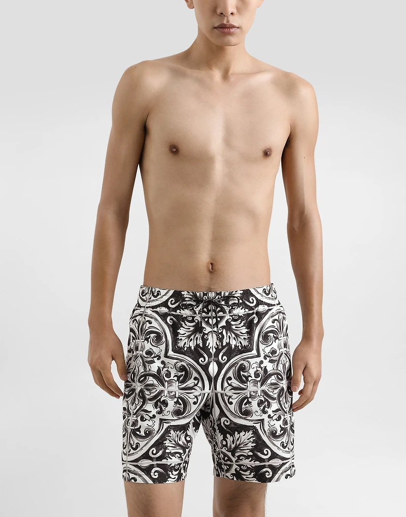 Majolica-print medium swim boxer shorts