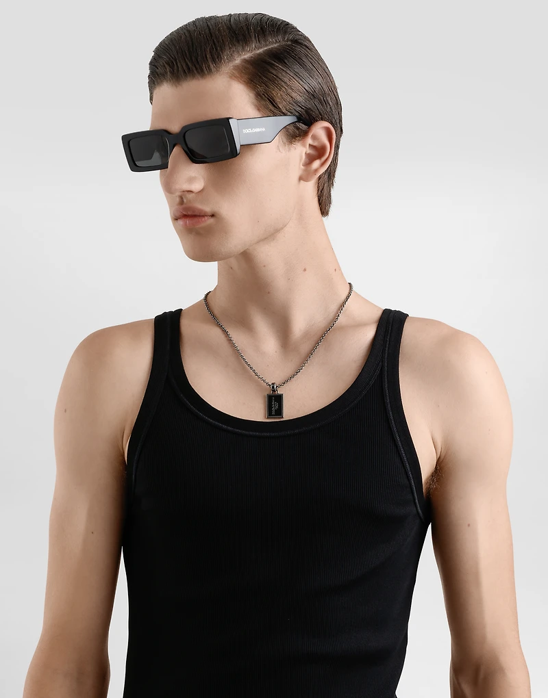 Metal necklace with logo