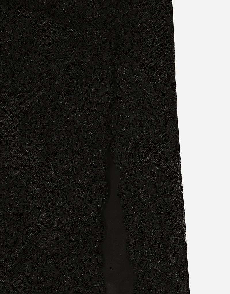 Lace calf-length slip dress