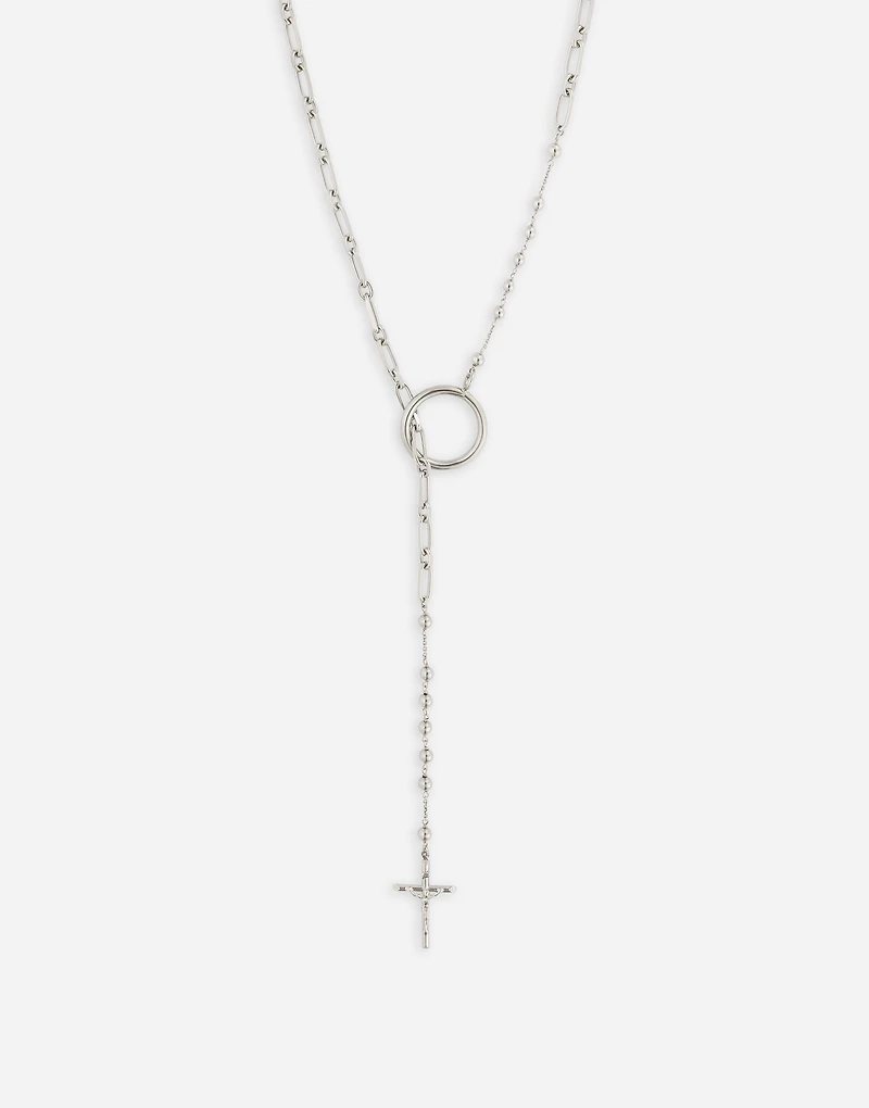 Rosary necklace with chain detailing
