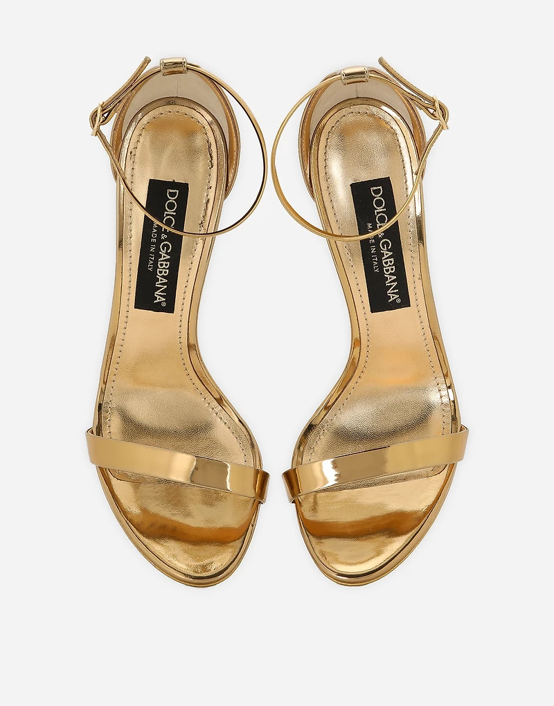 Mirrored-effect calfskin sandals
