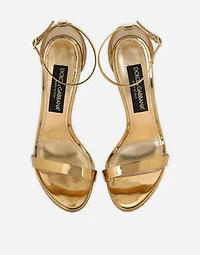 Mirrored-effect calfskin sandals