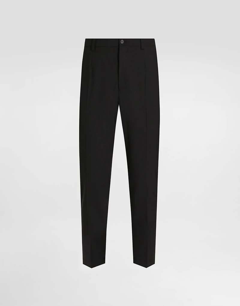 Stretch cotton pants with DG embroidery