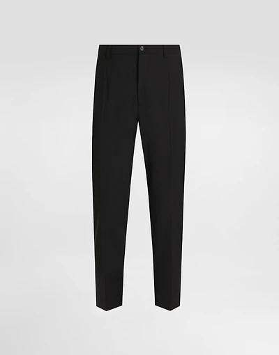Stretch cotton pants with DG embroidery