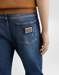 Slim-fit stretch cotton jeans