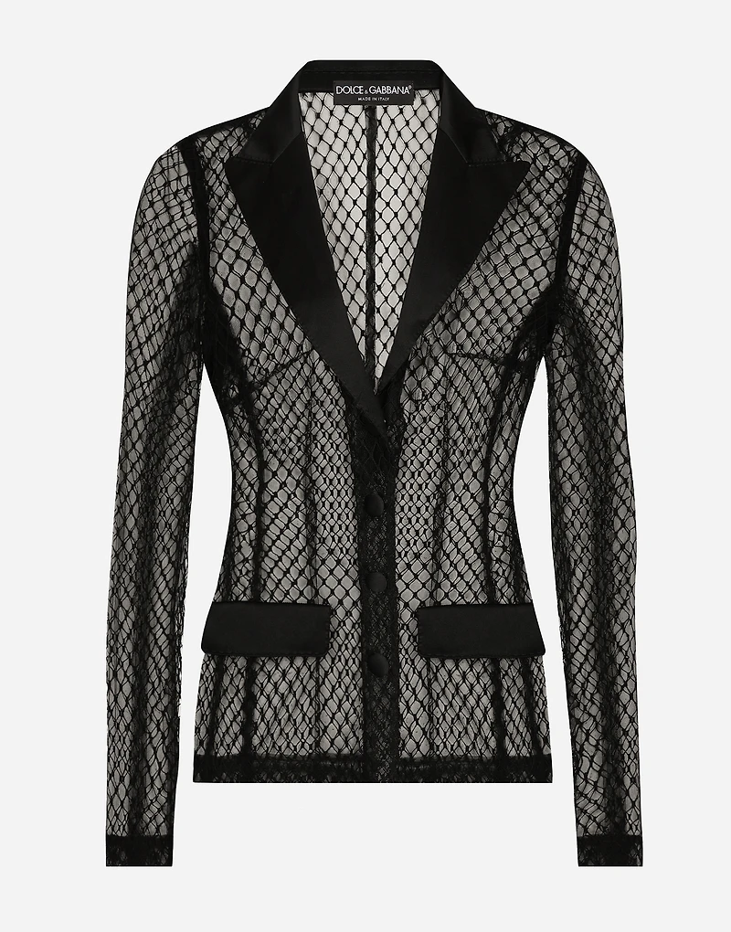 Single-breasted mesh Dolce tuxedo jacket