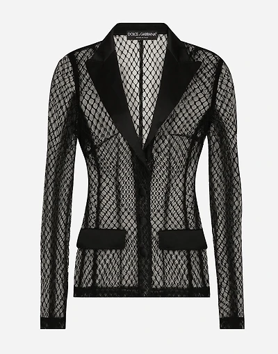 Single-breasted mesh Dolce tuxedo jacket