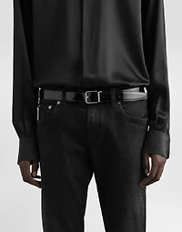 Patent calfskin belt