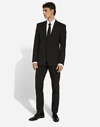 Single-breasted pinstripe stretch wool Sicily-fit suit