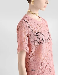 Short-sleeved Cordonetto lace T-shirt