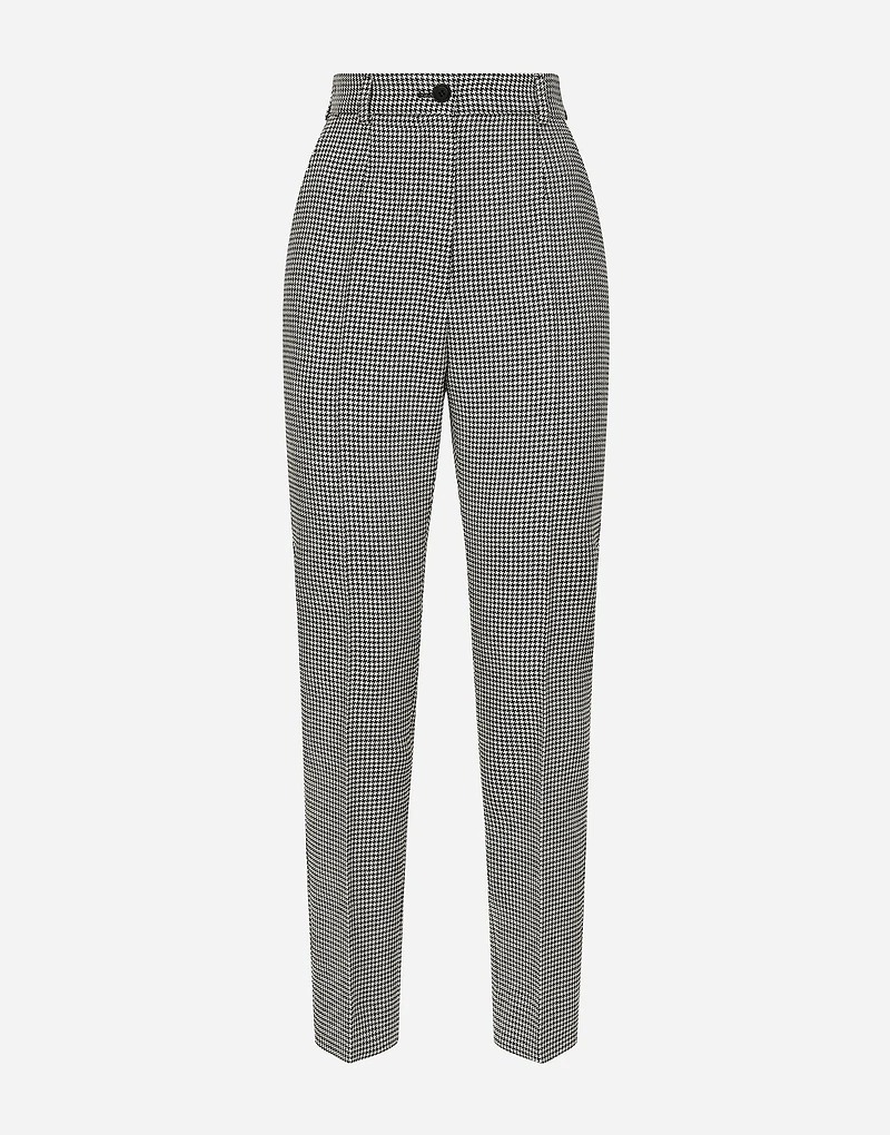 Tailored wool houndstooth pants