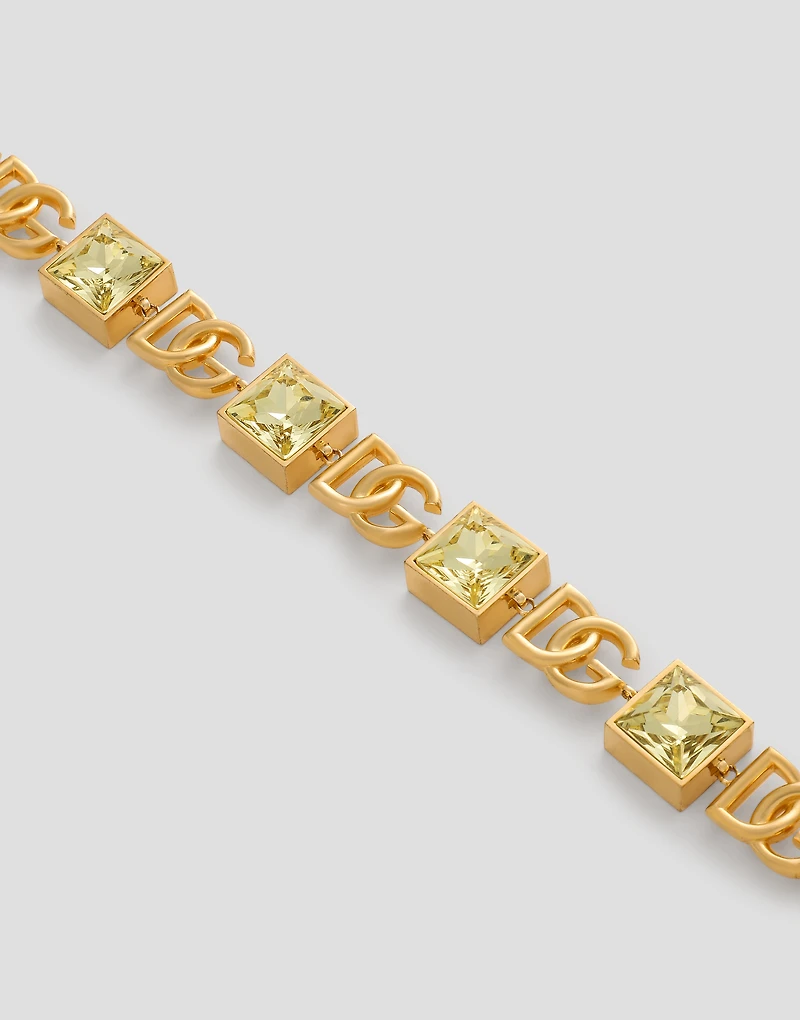Necklace with DG logo and rhinestones