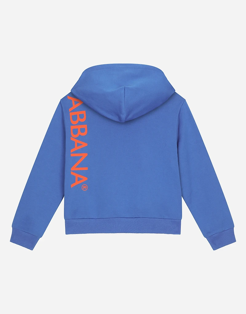 Zip-up jersey hoodie with “Dolce&Gabbana” logo