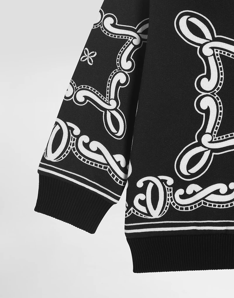 Hoodie with bandanna print