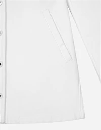 Long denim jacket with belt