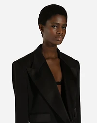 Wool gabardine Spencer tuxedo jacket