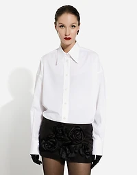 Short Ottoman skirt with floral appliqué