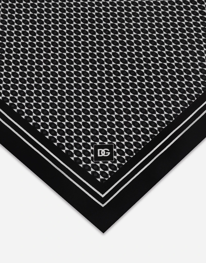 Printed silk pocket square