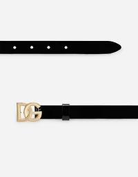 Patent leather belt with DG logo