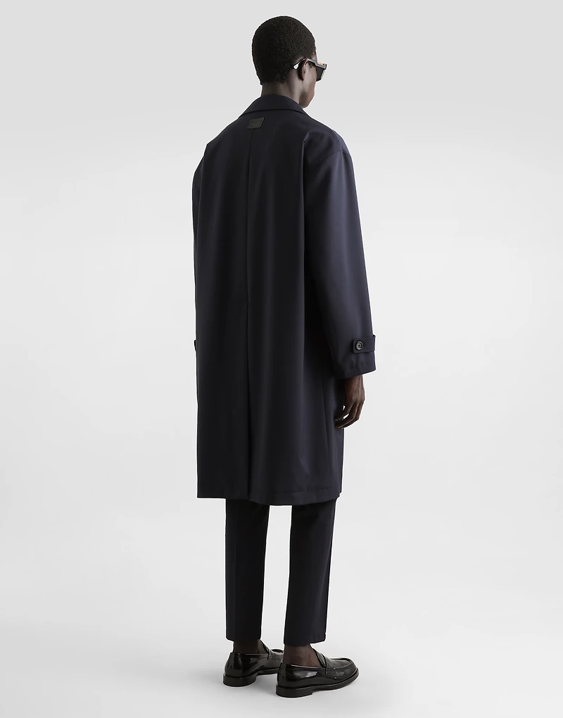 Single-breasted wool trench coat