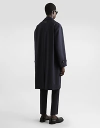 Single-breasted wool trench coat