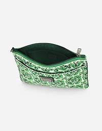 Majolica-print canvas pouch